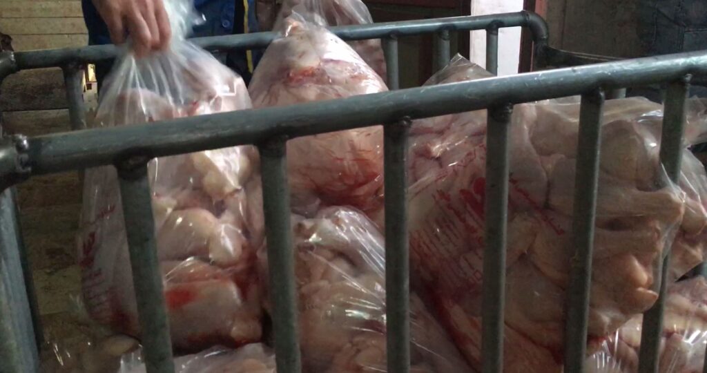 1 3 | ۲۴۰۰ کیلو مرغ قطعه بندی شده در باقرشهر کشف و ضبط شد